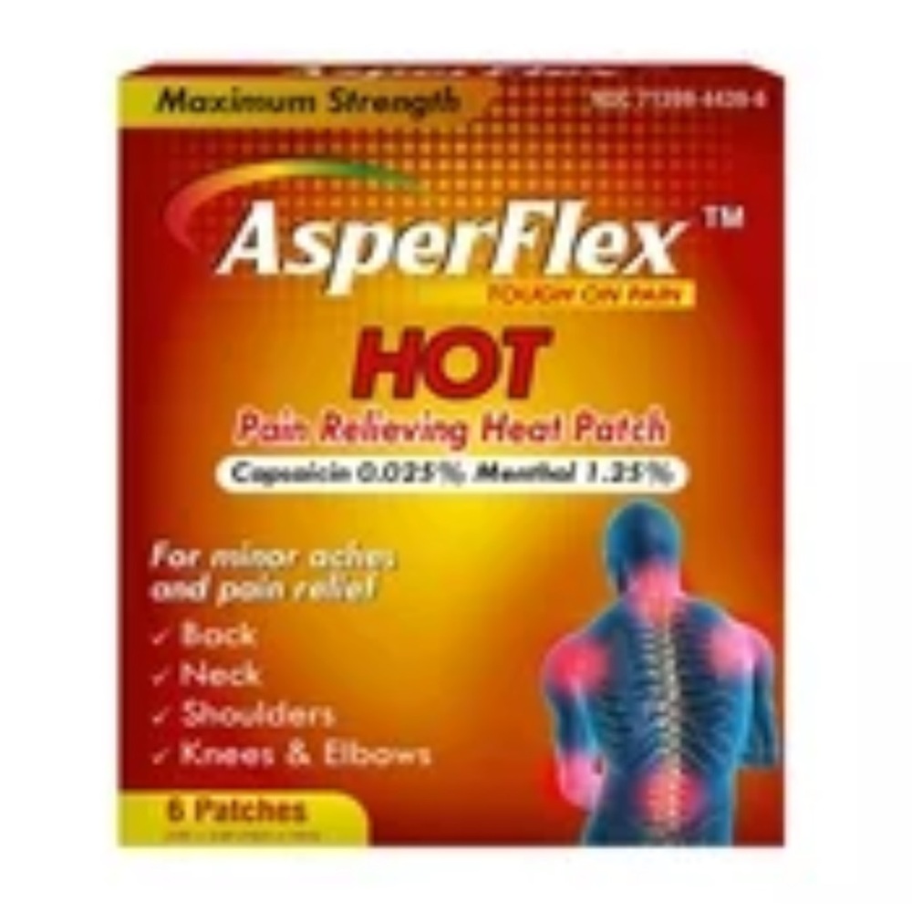 NWT AsperFlex Hot Pain Relieving Heat Patch Six Patches